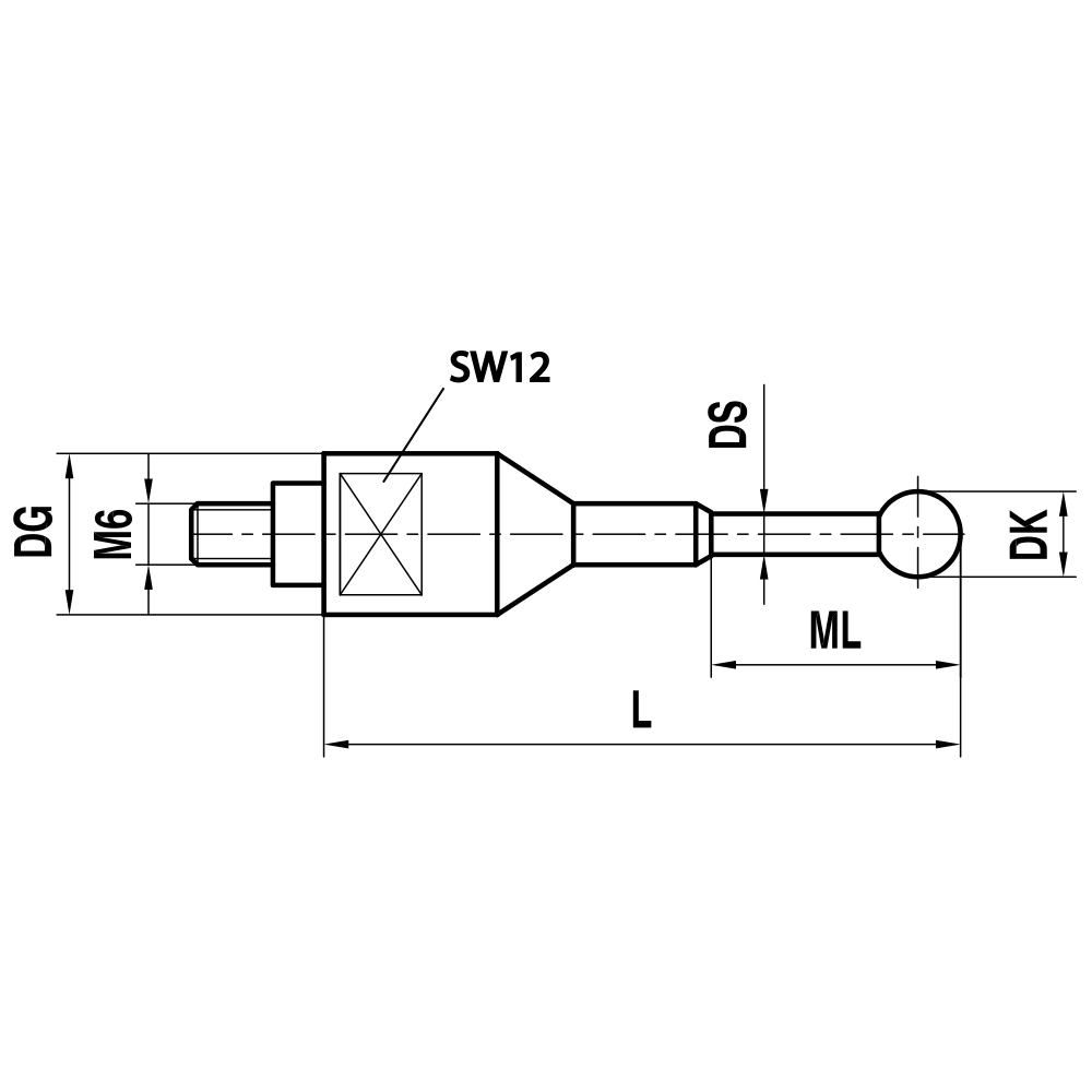 Drawing of product TH M6 H16 16 047