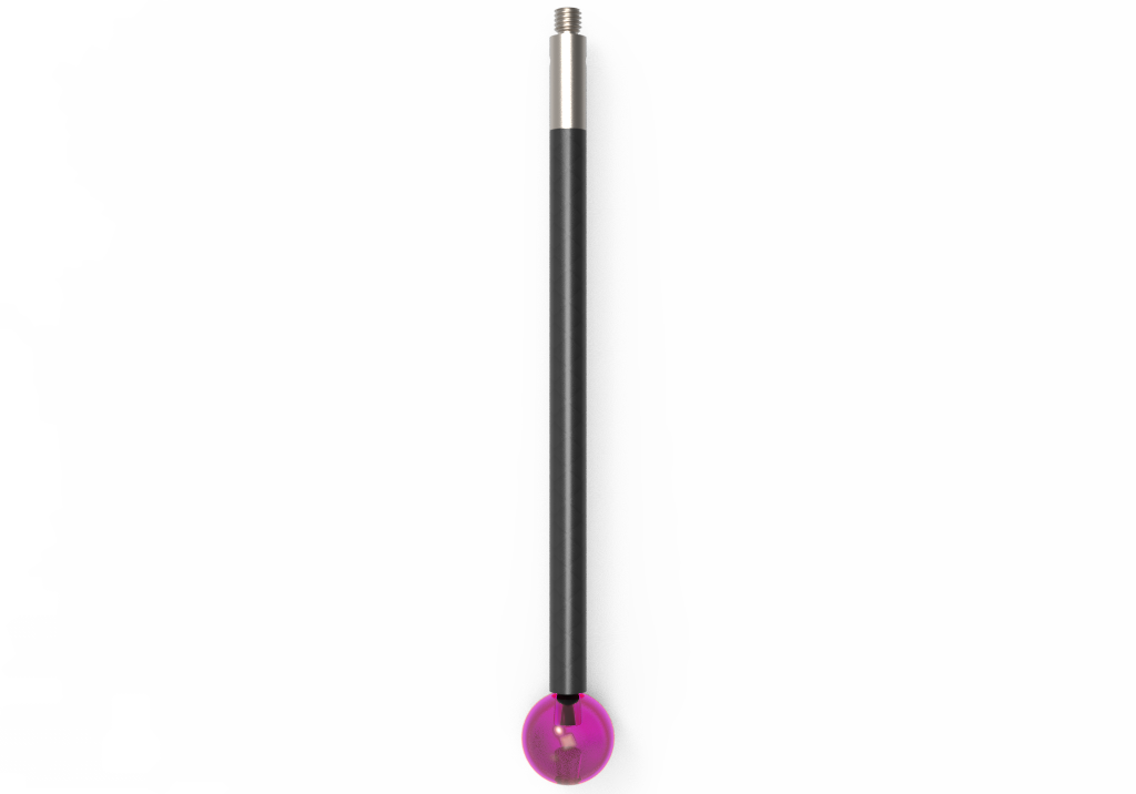 Straight Styli; base: stainless steel; stem: carbon fiber; ball: ruby