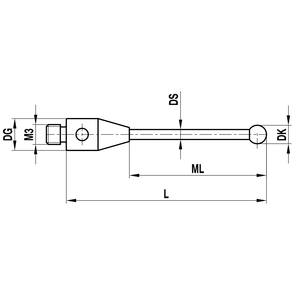 Drawing of product TH M3 015 05 020